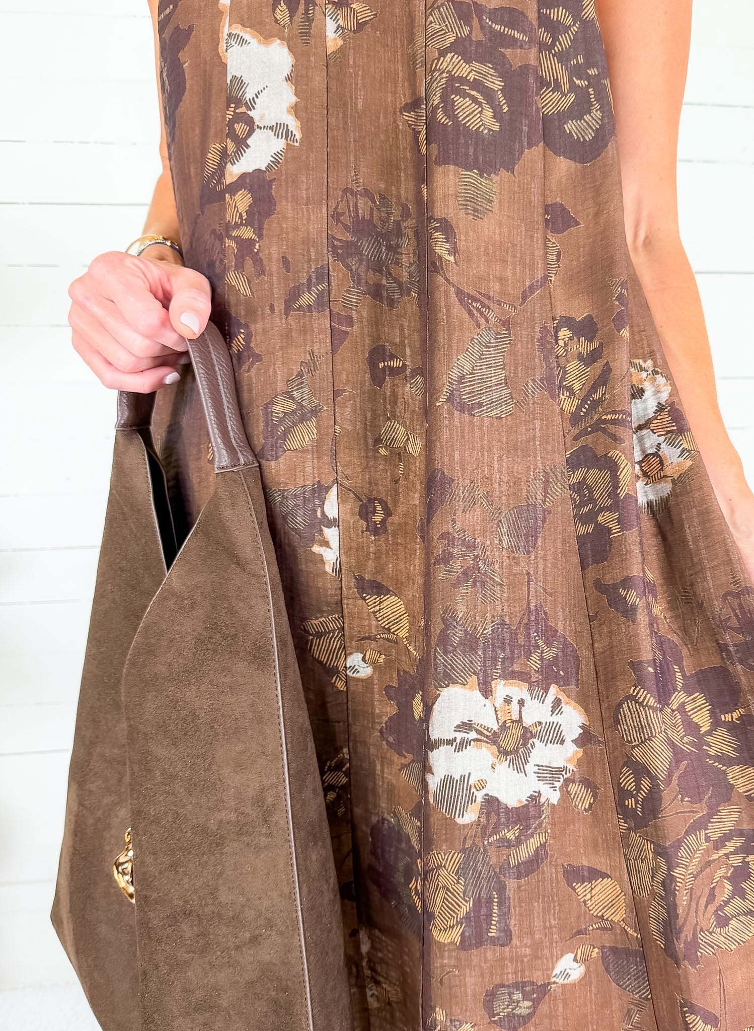 Coleman Chocolate Tie Back Maxi Dress THML