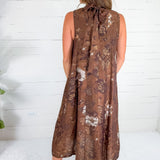 Coleman Chocolate Tie Back Maxi Dress THML