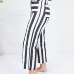 Colette Black + White Cropped Wide Leg Pants Glam