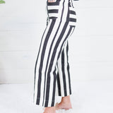 Colette Black + White Cropped Wide Leg Pants Glam