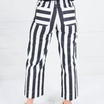Colette Black + White Cropped Wide Leg Pants Glam