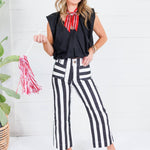 Colette Black + White Cropped Wide Leg Pants Glam