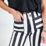 Colette Black + White Cropped Wide Leg Pants Glam