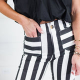 Colette Black + White Cropped Wide Leg Pants Glam