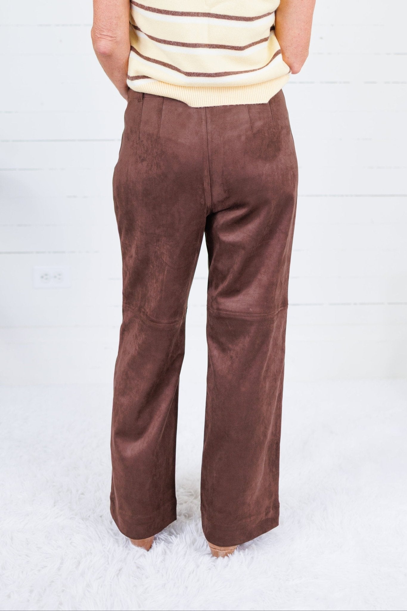 Colleen Espresso Suede Pants Lucy Paris