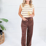 Colleen Espresso Suede Pants Lucy Paris