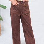 Colleen Espresso Suede Pants Lucy Paris