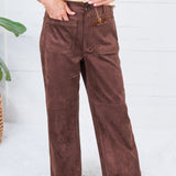 Colleen Espresso Suede Pants Lucy Paris