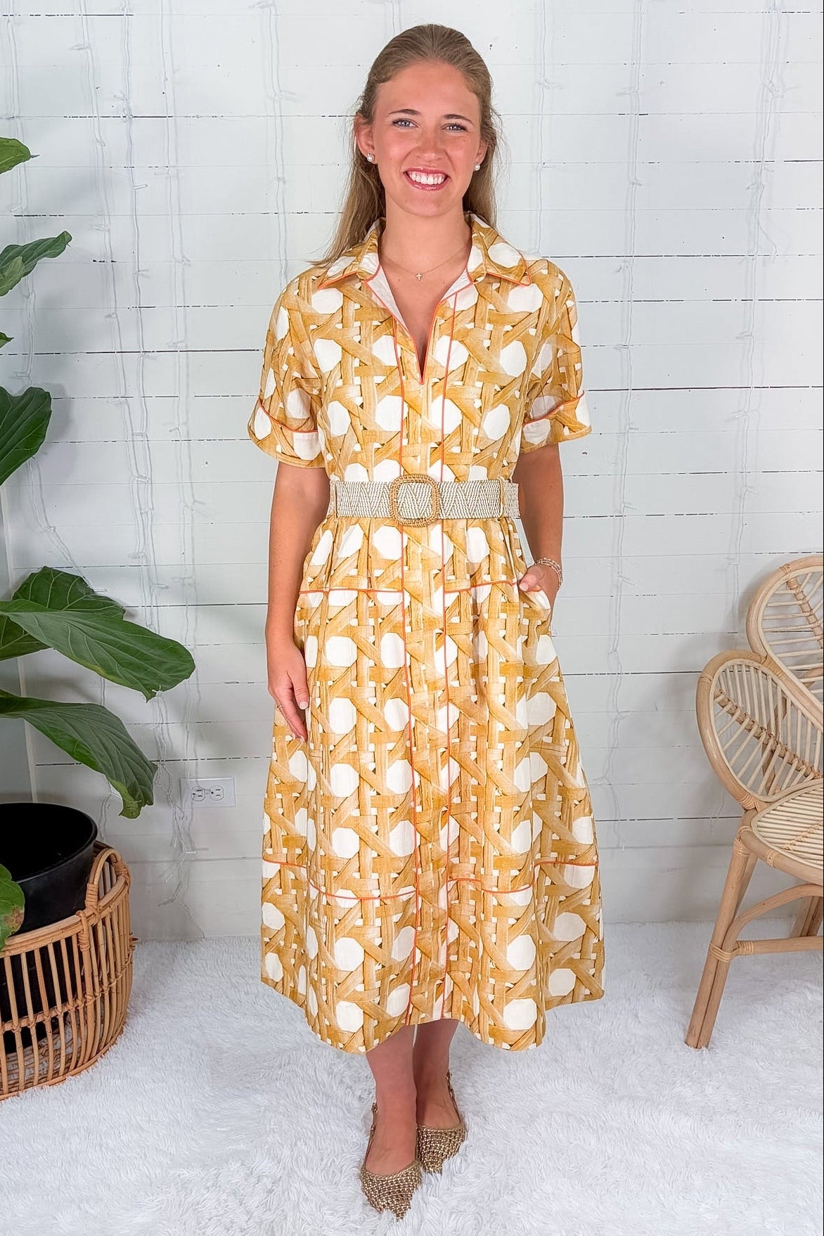 Collins Wicker Midi Dress