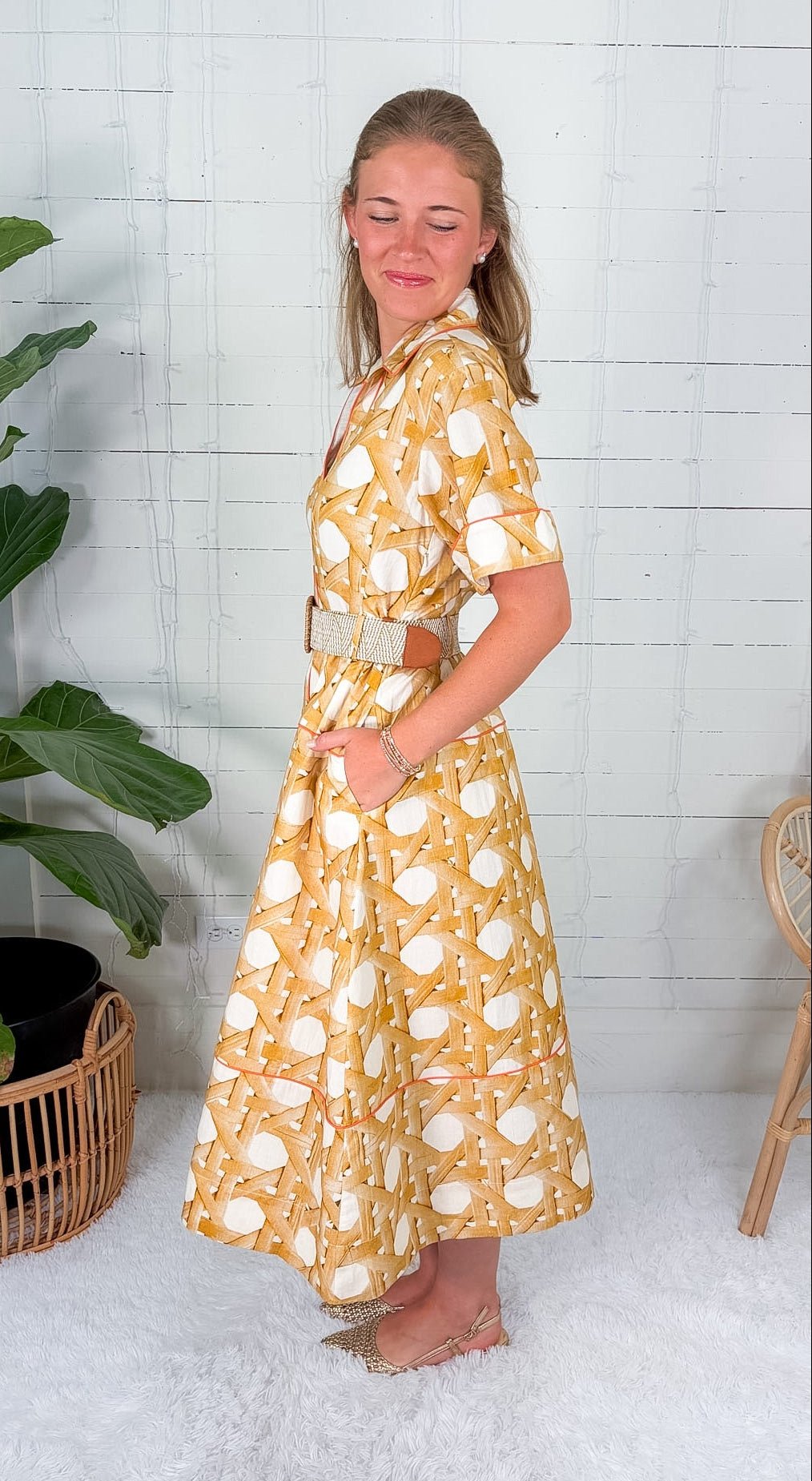 Collins Wicker Midi Dress