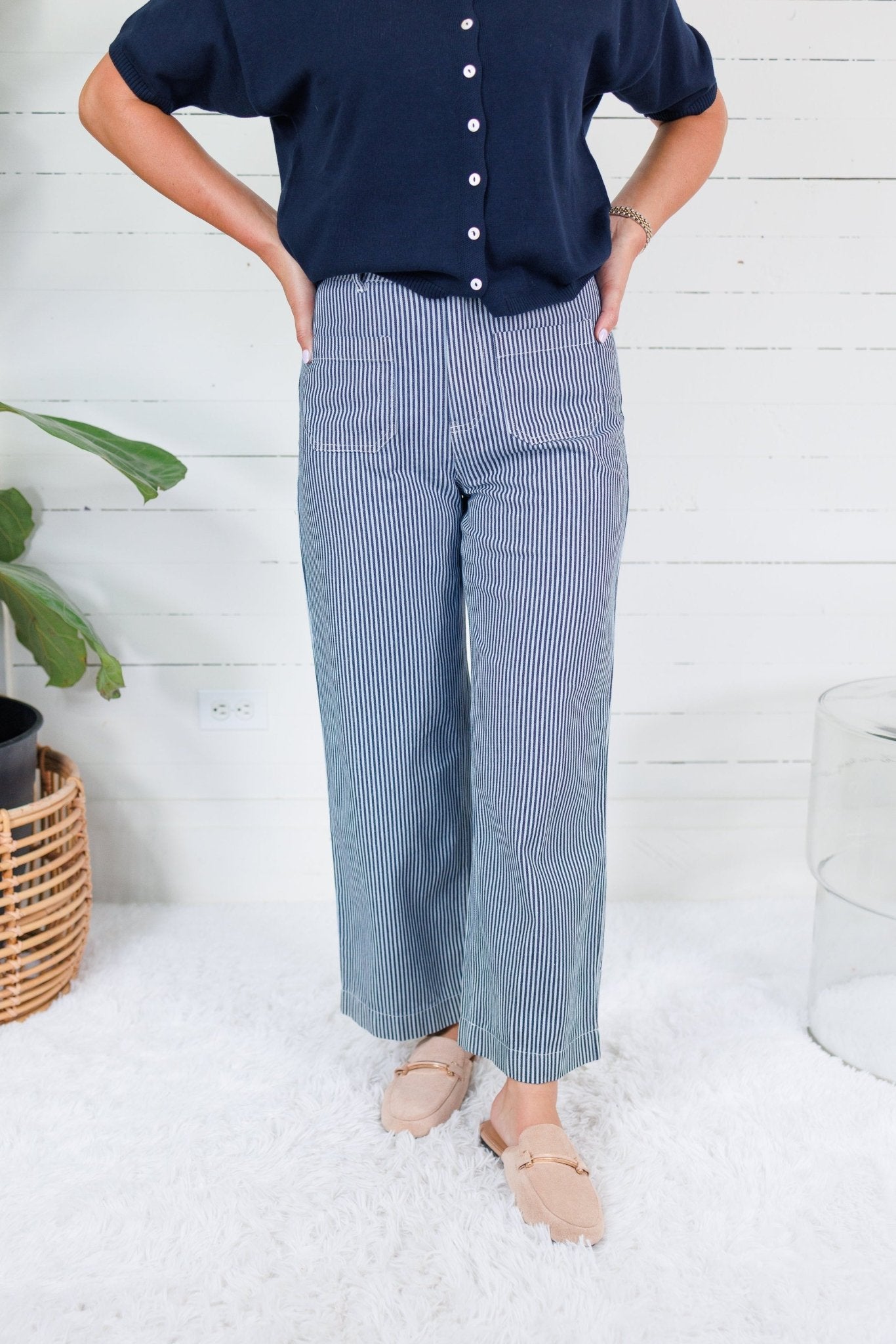 Colton Navy Stripe Pants Entro