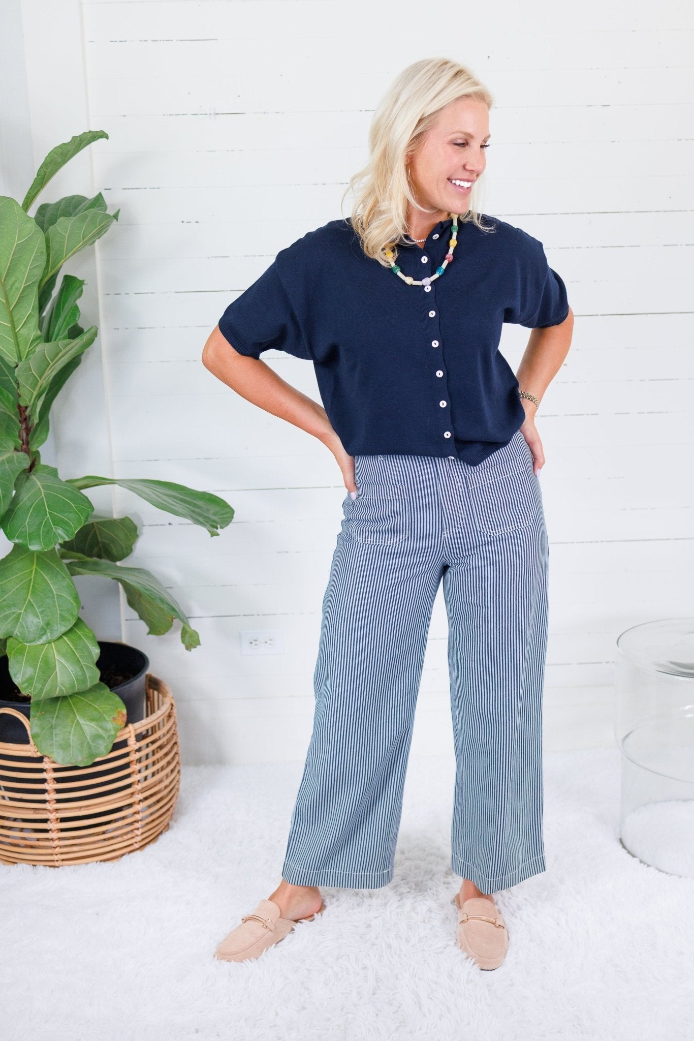 Colton Navy Stripe Pants Entro