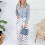 Comer Ecru + Slate Blue Dottie Pants