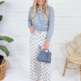 Comer Ecru + Slate Blue Dottie Pants