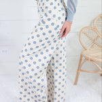 Comer Ecru + Slate Blue Dottie Pants