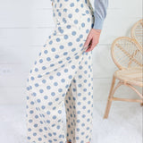 Comer Ecru + Slate Blue Dottie Pants