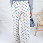 Comer Ecru + Slate Blue Dottie Pants