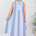 Constitution Blues Striped Maxi Dress THML 
