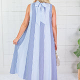 Constitution Blues Striped Maxi Dress THML 