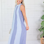 Constitution Blues Striped Maxi Dress THML 