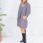 Cooper Black Houndstooth Mini Dress Mary Square