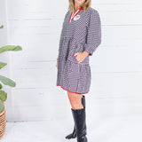 Cooper Black Houndstooth Mini Dress Mary Square
