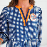 Cooper Navy + Orange Gingham Mini Dress Mary Square