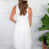 Cort White V-Neck A-Line Maxi Dress Elle Grey