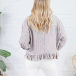 Costa Cocoa Stripe Ruffle Top