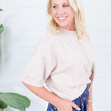 Covington Oatmeal Elbow Sleeves Cardigan Glam