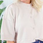 Covington Oatmeal Elbow Sleeves Cardigan Glam