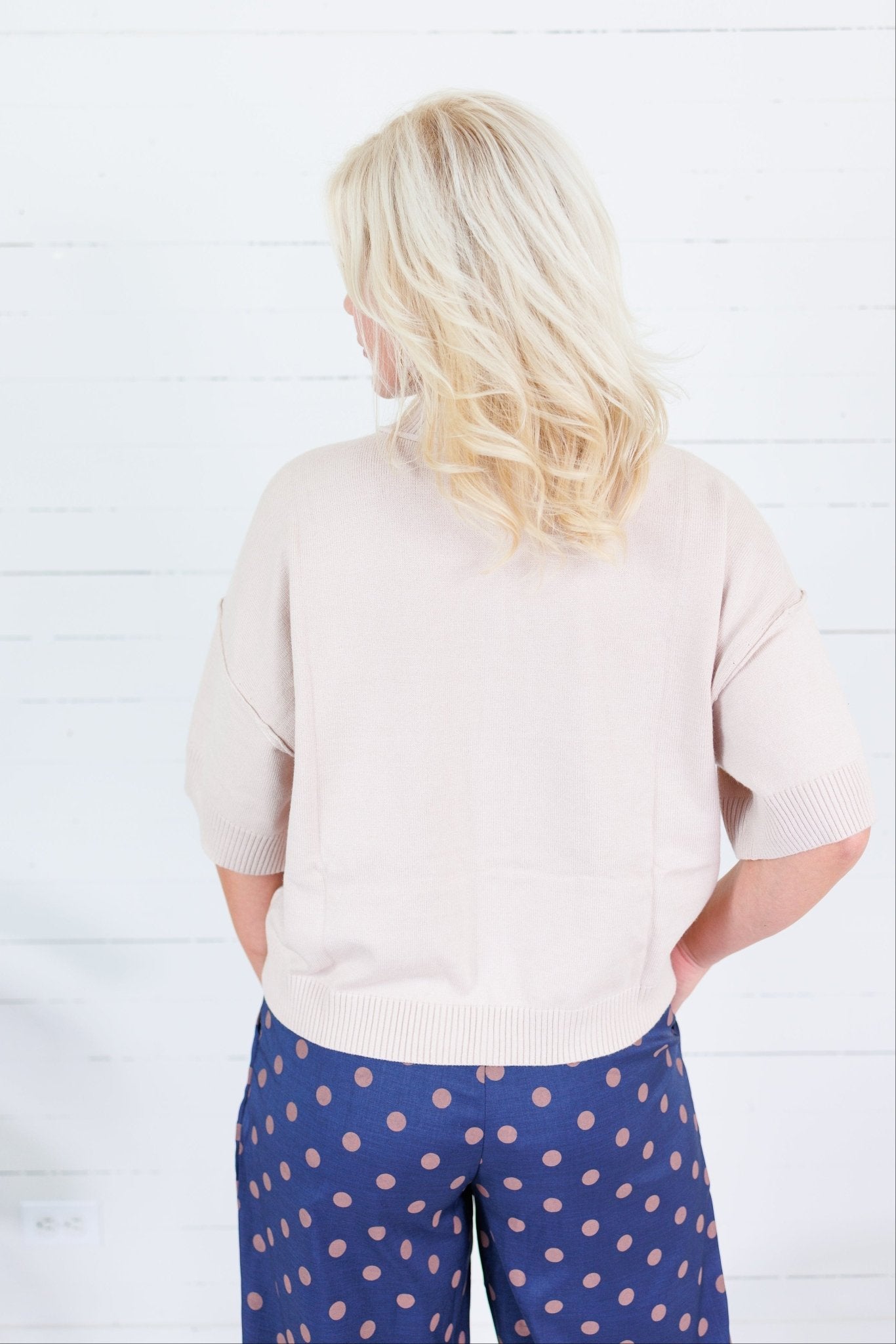 Covington Oatmeal Elbow Sleeves Cardigan Glam
