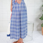 Creswell Blue Gingham Maxi Skirt THML