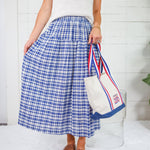 Creswell Blue Gingham Maxi Skirt THML