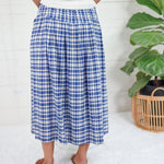 Creswell Blue Gingham Maxi Skirt THML