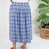 Creswell Blue Gingham Maxi Skirt THML