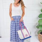 Creswell Blue Gingham Maxi Skirt THML