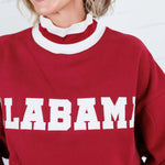 Crimson Alabama Cropped Mock Neck Sweatshirt TCEC