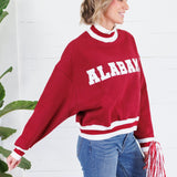 Crimson Alabama Cropped Mock Neck Sweatshirt TCEC
