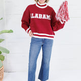 Crimson Alabama Cropped Mock Neck Sweatshirt TCEC