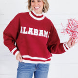 Crimson Alabama Cropped Mock Neck Sweatshirt TCEC
