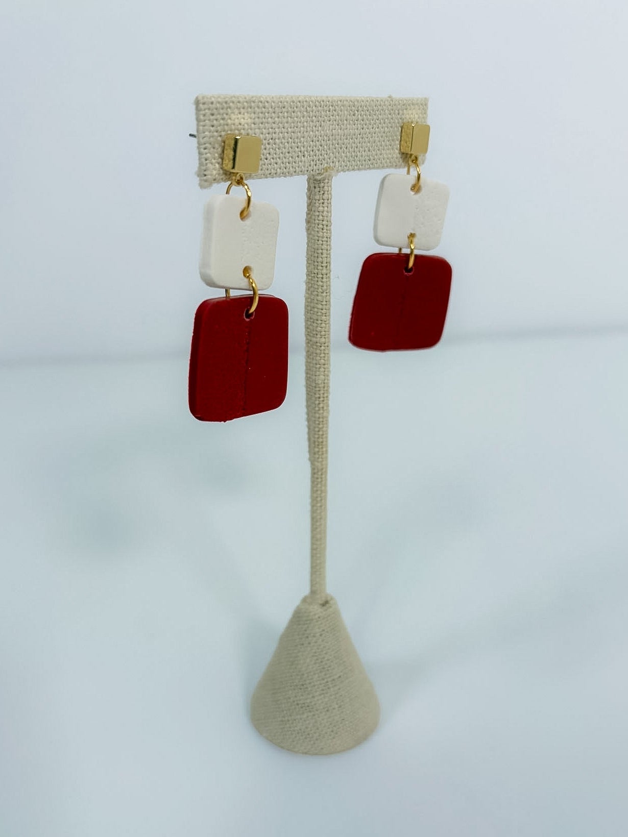 Crimson and White Gameday Earrings