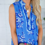 Culberson Cerulean Blue Floral Mini Dress THML
