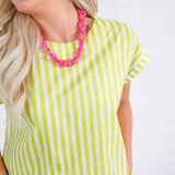 Culpepper Lime + Coconut Stripe Boxy Top Entro