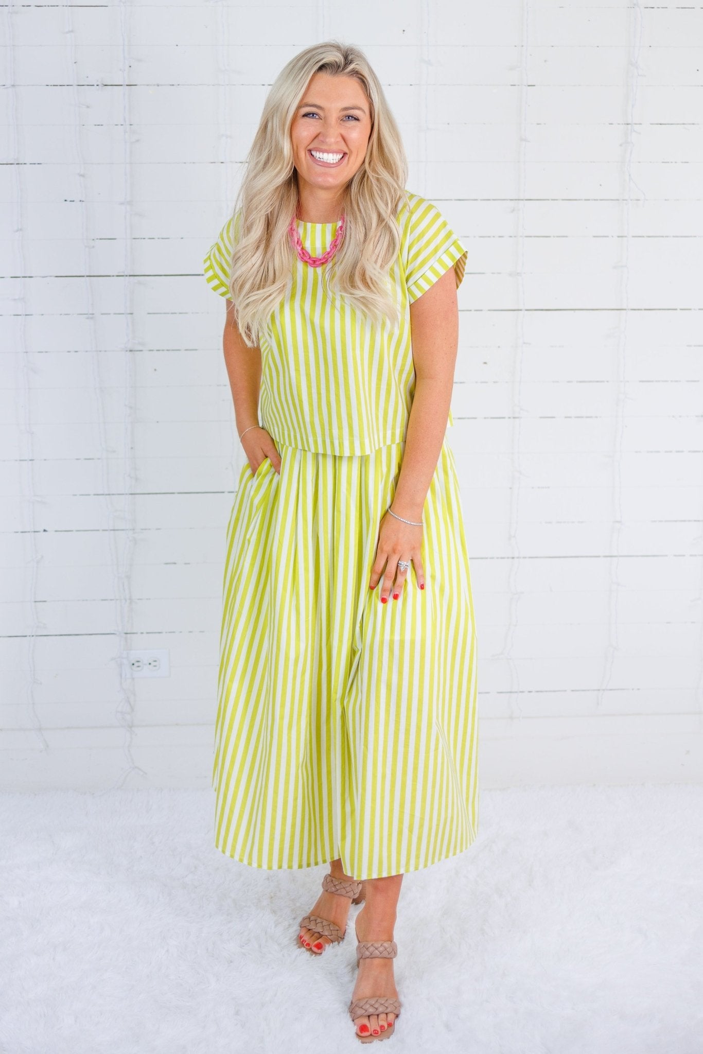 Culpepper Lime + Coconut Stripe Boxy Top Entro