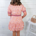 Cummings Pink Ditsy Floral Mini Dress Jodifl