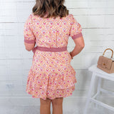 Cummings Pink Ditsy Floral Mini Dress Jodifl