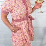 Cummings Pink Ditsy Floral Mini Dress Jodifl