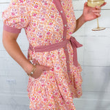 Cummings Pink Ditsy Floral Mini Dress Jodifl