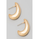 Curbed Gold Metallic Huggie Earrings - A3 Accessories - Jewelry - Earrings - Clover + Bee